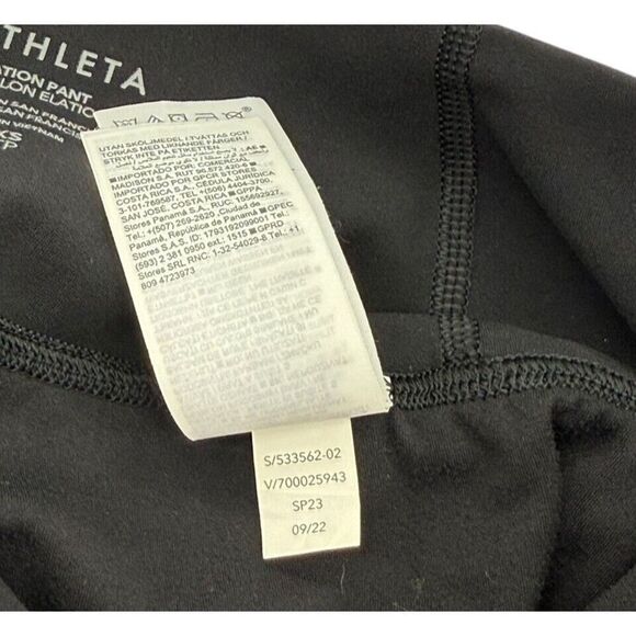 Athleta Elation Pant Black Tapered Leg Pockets Size XS Athleisure Yoga Travel - Picture 8 of 9